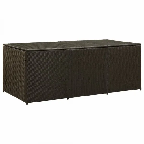 Záhradný úložný box 180 x 90 x 75 cm polyratan Šedá