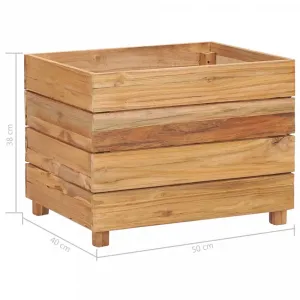 Záhradný kvetináč teakové drevo Dekorhome 100x40x55 cm