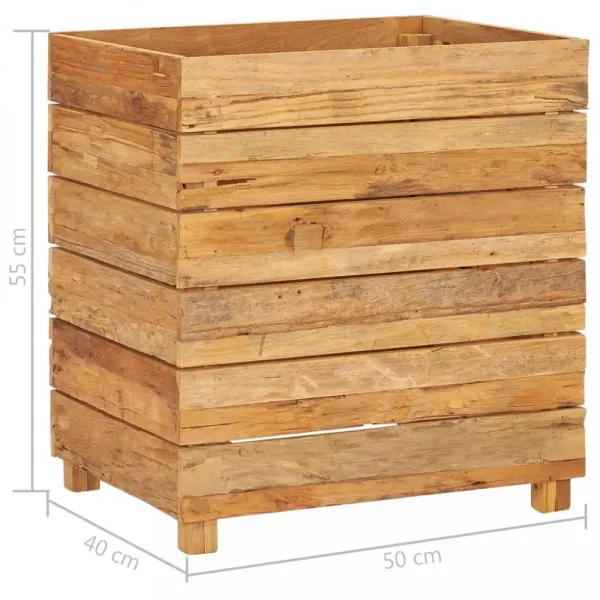 Záhradný kvetináč teakové drevo Dekorhome 100x40x55 cm