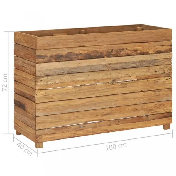 Záhradný kvetináč teakové drevo Dekorhome 100x40x55 cm
