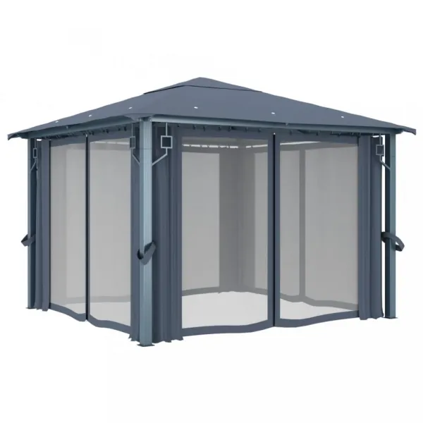 Záhradný altánok so závesmi 3x3 m Dekorhome