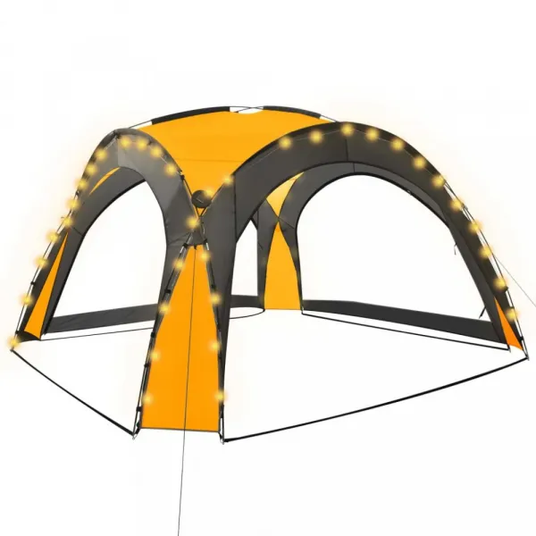 Párty stan s LED svetlami 3,6x3,6 m Dekorhome Modrá