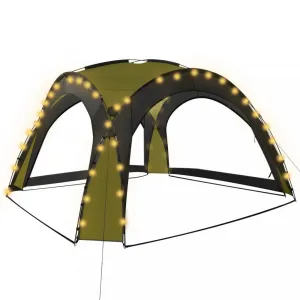 Párty stan s LED svetlami 3,6x3,6 m Dekorhome Modrá