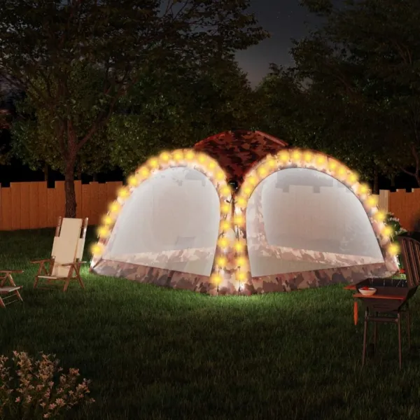 Párty stan s LED svetlami 3,6x3,6 m Dekorhome Modrá
