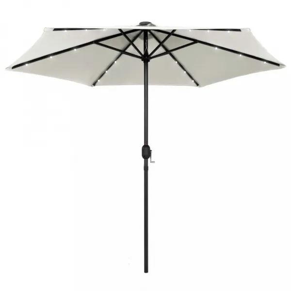 Záhradný slnečník s LED svetlami Ø 270 cm Dekorhome Černá