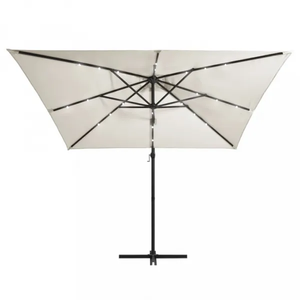 Konzolový slnečník s LED svetlami 250x250 cm Dekorhome Modrá
