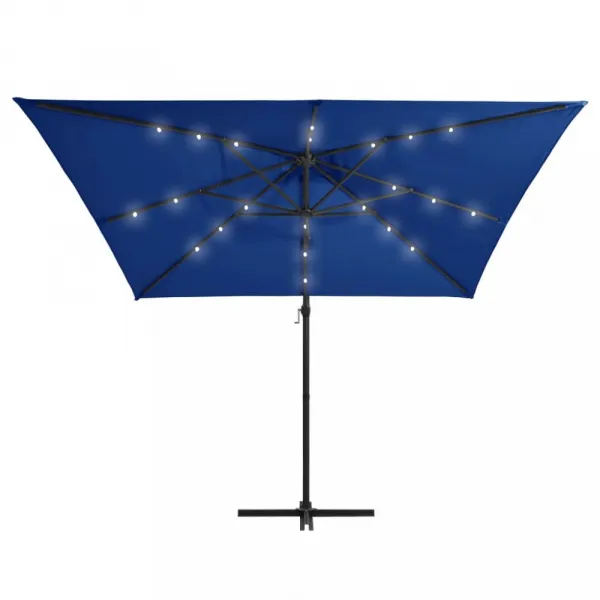 Konzolový slnečník s LED svetlami 250x250 cm Dekorhome Modrá