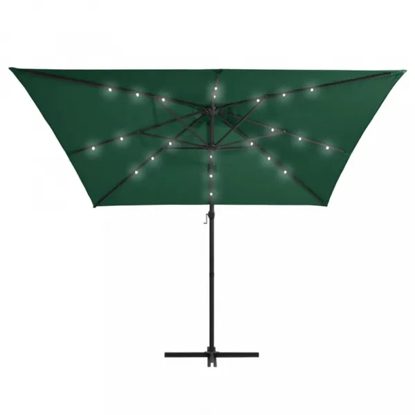 Konzolový slnečník s LED svetlami 250x250 cm Dekorhome Modrá