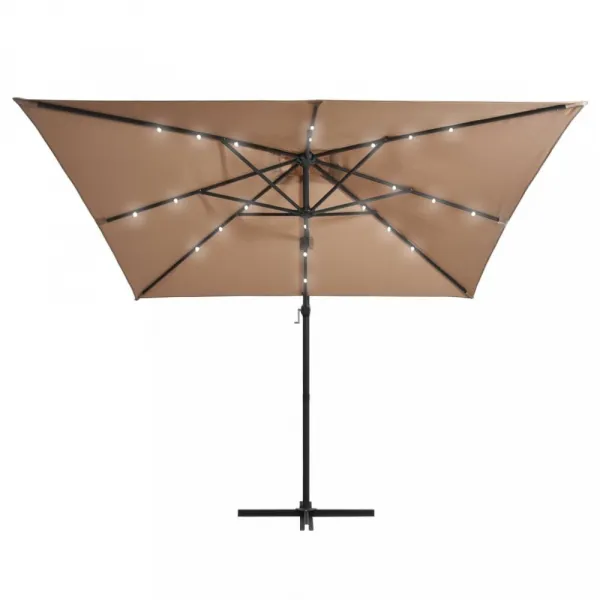 Konzolový slnečník s LED svetlami 250x250 cm Dekorhome Modrá