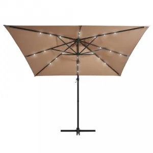 Konzolový slnečník s LED svetlami 250x250 cm Dekorhome Modrá