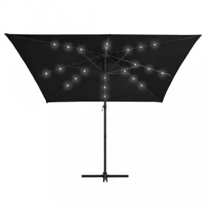 Konzolový slnečník s LED svetlami 250x250 cm Dekorhome Modrá