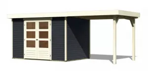 Drevený záhradný domček ASKOLA 4 s prístavkom 240 Lanitplast