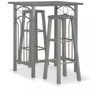 Barový set kov / MDF / drevo Dekorhome Černá / šedá