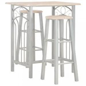 Barový set kov / MDF / drevo Dekorhome Černá / šedá