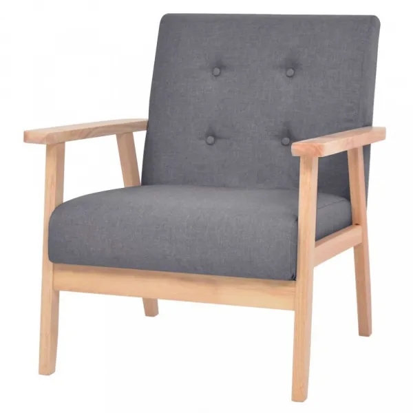 Kreslo textil / drevo Dekorhome Světle šedá