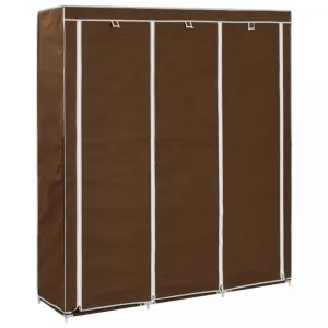 vidaXL Šatník s priehradkami a tyčami hnedý látkový 150x45x175 cm