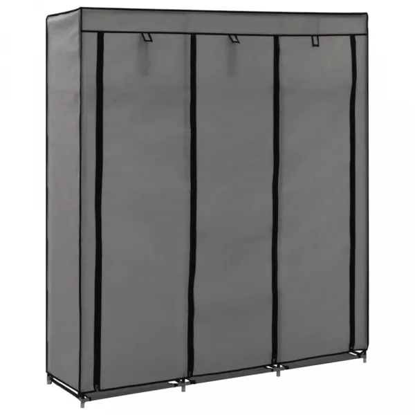 vidaXL Šatník s priehradkami a tyčami hnedý látkový 150x45x175 cm