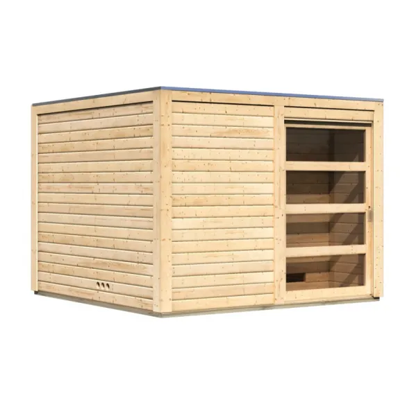 Vonkajšia fínska sauna s predsieňou 276 x 276 cm Dekorhome