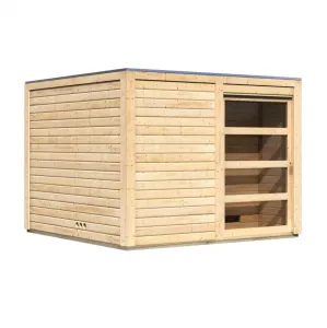 Vonkajšia fínska sauna s predsieňou 276 x 276 cm Dekorhome