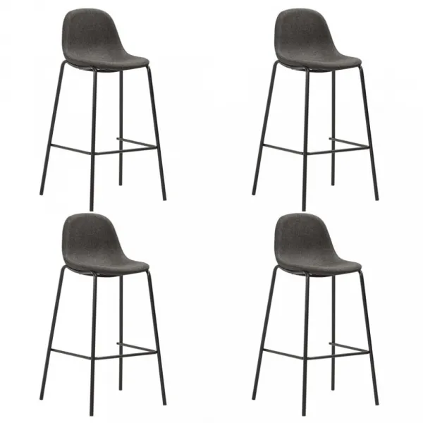 Barový set 5ks textil / biela Dekorhome Černá