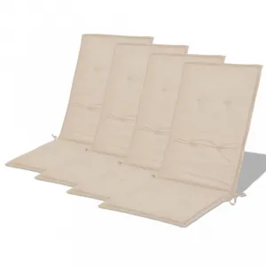 vidaXL Podložky na záhradné stoličky, vysoké operadlo 4 ks 120x50x3 cm