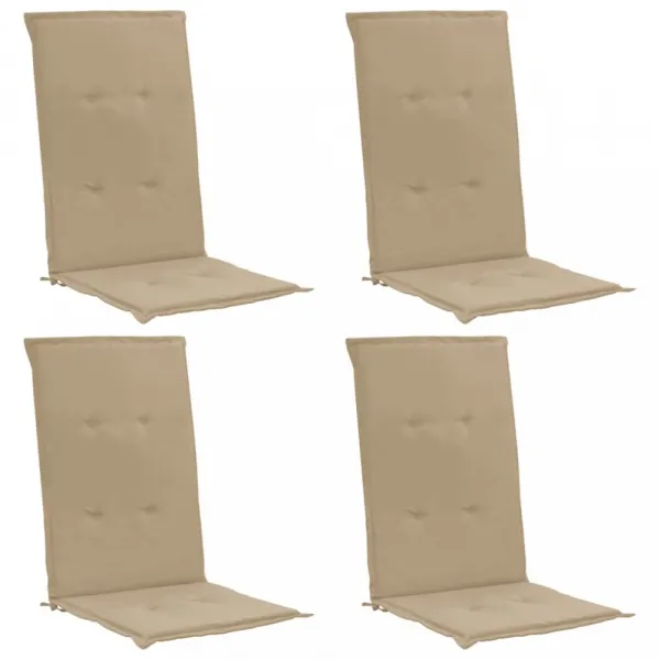 vidaXL Podložky na záhradné stoličky, vysoké operadlo 4 ks 120x50x3 cm
