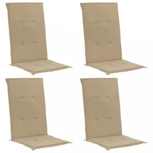 vidaXL Podložky na záhradné stoličky, vysoké operadlo 4 ks 120x50x3 cm