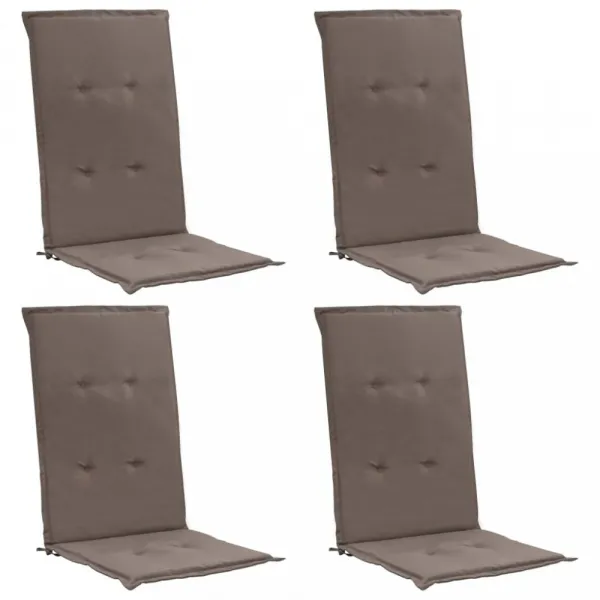 vidaXL Podložky na záhradné stoličky, vysoké operadlo 4 ks 120x50x3 cm