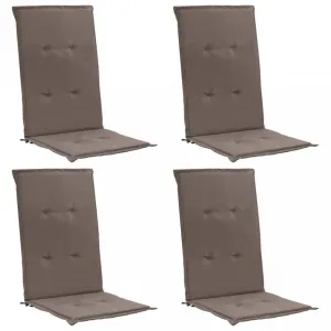 vidaXL Podložky na záhradné stoličky, vysoké operadlo 4 ks 120x50x3 cm