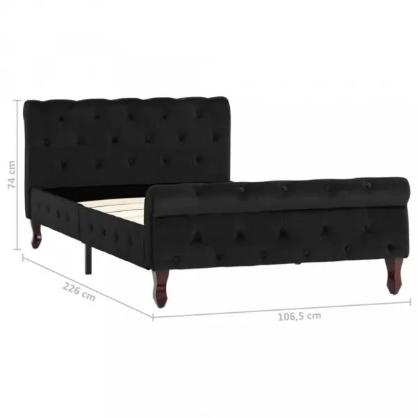 Posteľ čierny zamat Dekorhome 90 x 200 cm