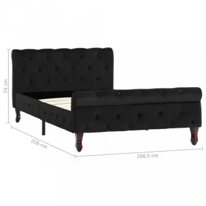Posteľ čierny zamat Dekorhome 90 x 200 cm