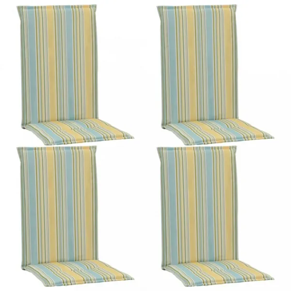 vidaXL Podložky na záhradné stoličky, vysoké operadlo 4 ks 120x50x3 cm