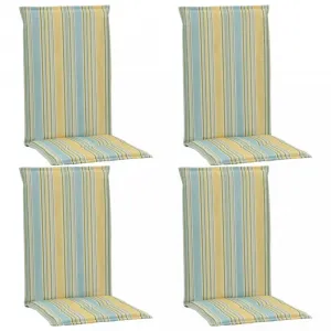 vidaXL Podložky na záhradné stoličky, vysoké operadlo 4 ks 120x50x3 cm