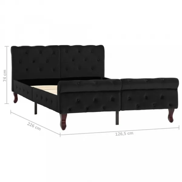 Posteľ čierny zamat Dekorhome 90 x 200 cm