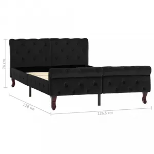 Posteľ čierny zamat Dekorhome 90 x 200 cm