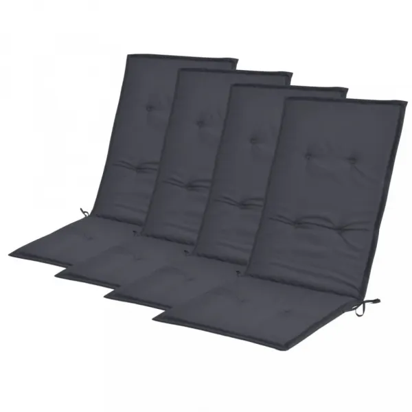 vidaXL Podložky na záhradné stoličky, vysoké operadlo 4 ks 120x50x3 cm