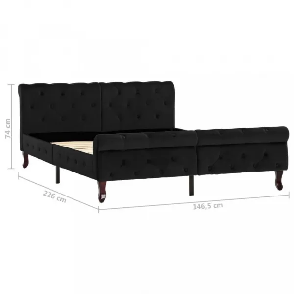 Posteľ čierny zamat Dekorhome 90 x 200 cm