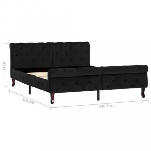 Posteľ čierny zamat Dekorhome 90 x 200 cm