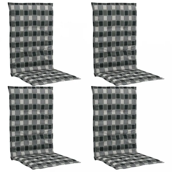 vidaXL Podložky na záhradné stoličky, vysoké operadlo 4 ks 120x50x3 cm