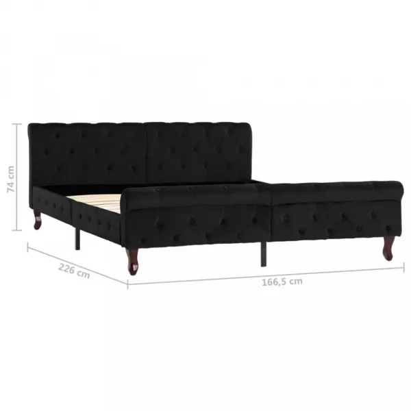 Posteľ čierny zamat Dekorhome 90 x 200 cm