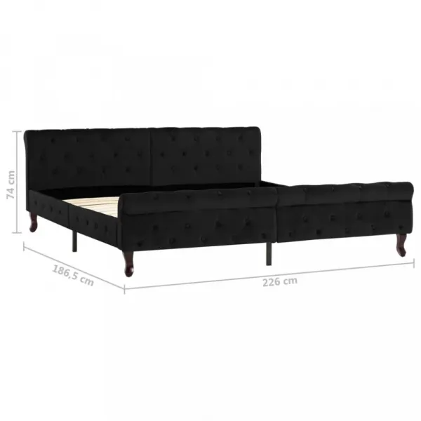 Posteľ čierny zamat Dekorhome 90 x 200 cm