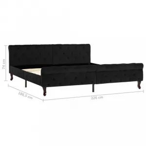 Posteľ čierny zamat Dekorhome 90 x 200 cm