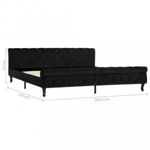 Posteľ čierny zamat Dekorhome 90 x 200 cm