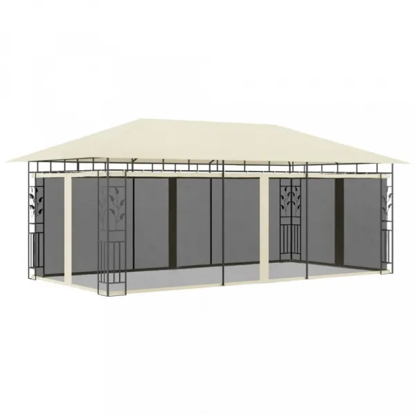 Záhradný altánok s moskytiérou 6 x 3 m Dekorhome Antracit