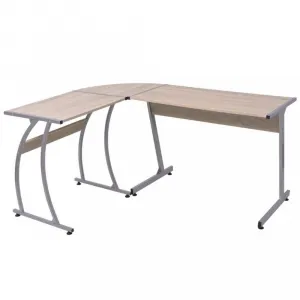 Rohový písací stôl DTD / kov Dekorhome Černá