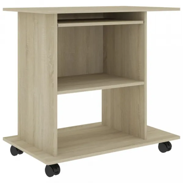 PC stôl na kolieskach 80x50 cm Dekorhome Černá