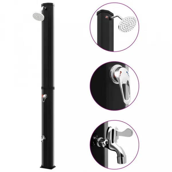 Záhradná solárna sprcha 35 l Dekorhome Čierna