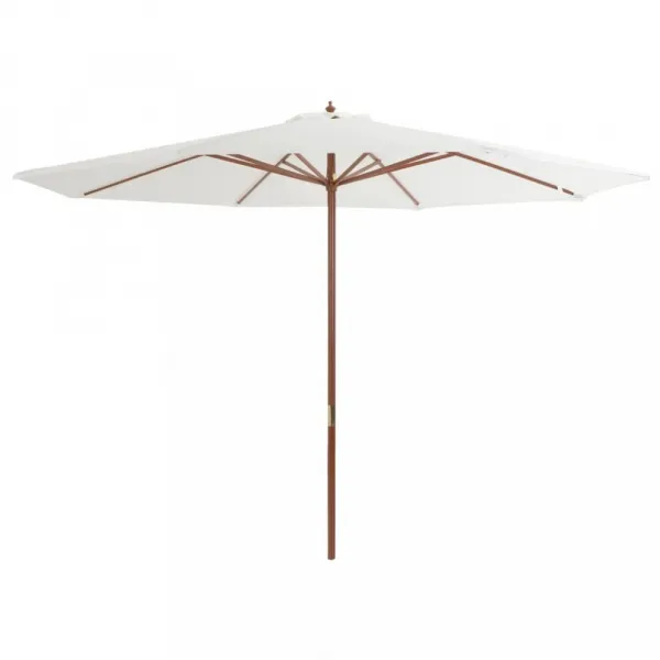 Slnečník Ø 350 cm látka / drevo Dekorhome Černá