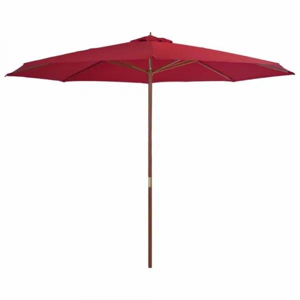 Slnečník Ø 350 cm látka / drevo Dekorhome Černá