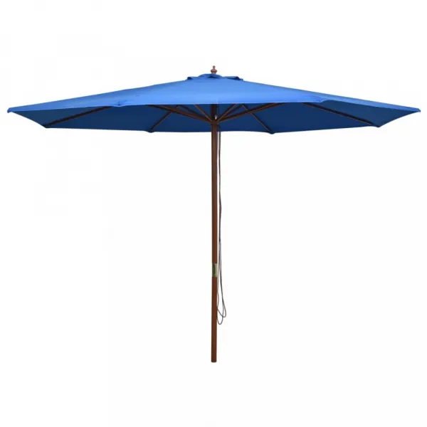 Slnečník Ø 350 cm látka / drevo Dekorhome Černá